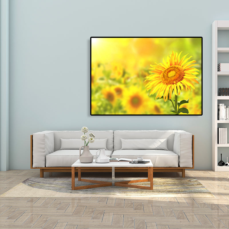 Vivolux | Texturiertes Sonnenblumen-Leinwandbild Moderne Wanddekoration für das Mädchenzimmer, mehrere Größen