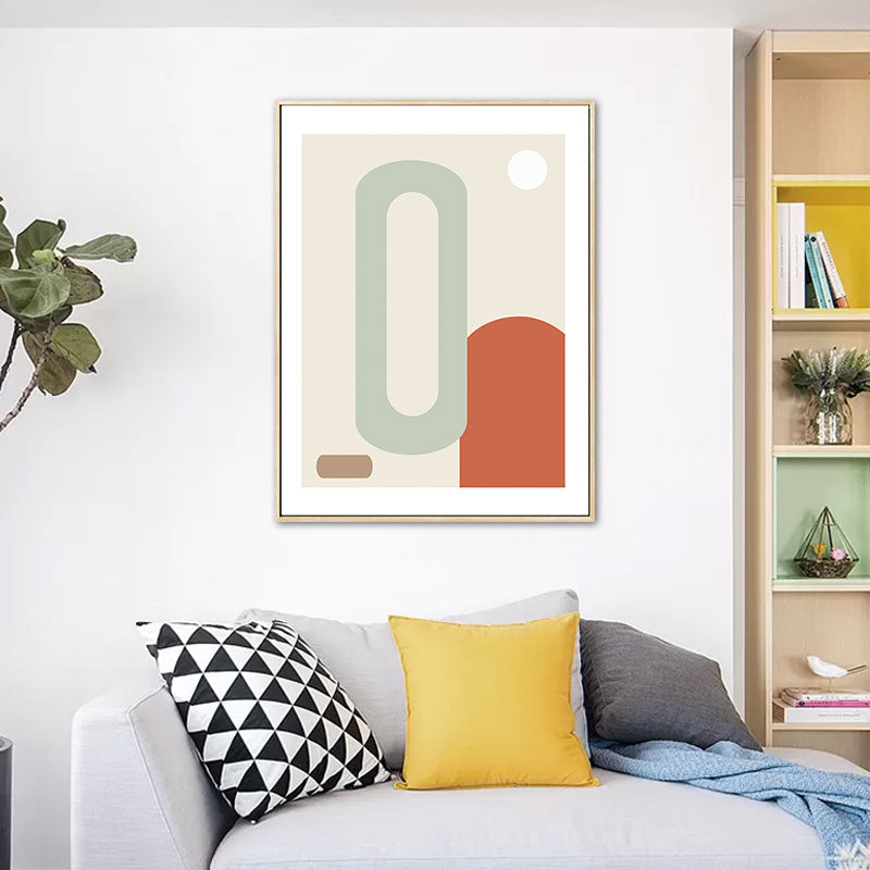 Vivolux | Nordic Geometrische Wanddekoration Leinwand Texturiertes Pastellfarben Kunstdruck für das Familienzimmer