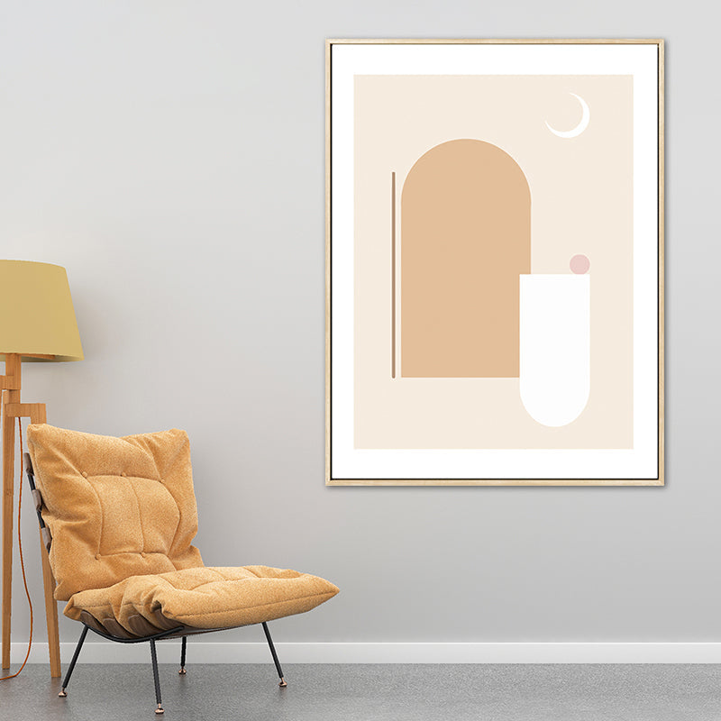 Vivolux | Nordic Geometrische Wanddekoration Leinwand Texturiertes Pastellfarben Kunstdruck für das Familienzimmer