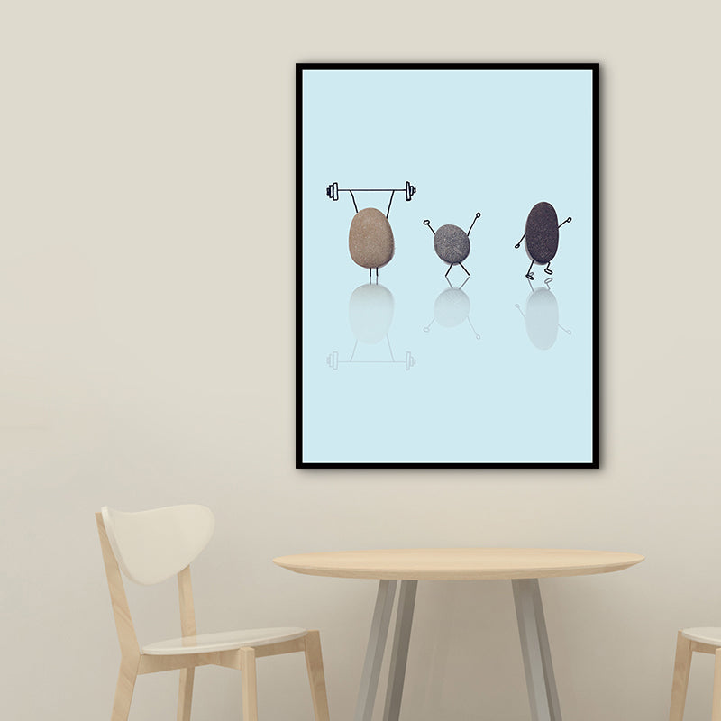Vivolux | Nordic Illustration Print Stein Leinwand Pastellfarbe Texturiert Wandkunst Dekor für Raum