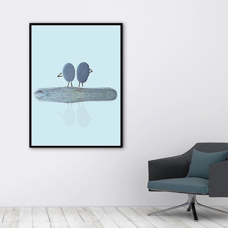 Vivolux | Nordic Illustration Print Stein Leinwand Pastellfarbe Texturiert Wandkunst Dekor für Raum