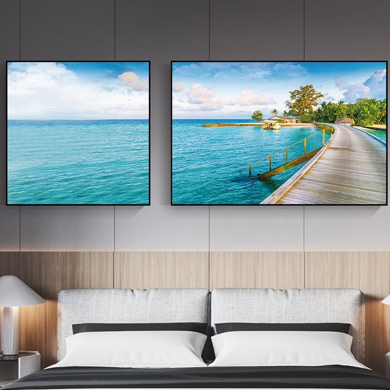 Vivolux | Pastel Zeeland landschap wanddecoratie natuurscène moderne multi-piece canvas voor slaapkamer