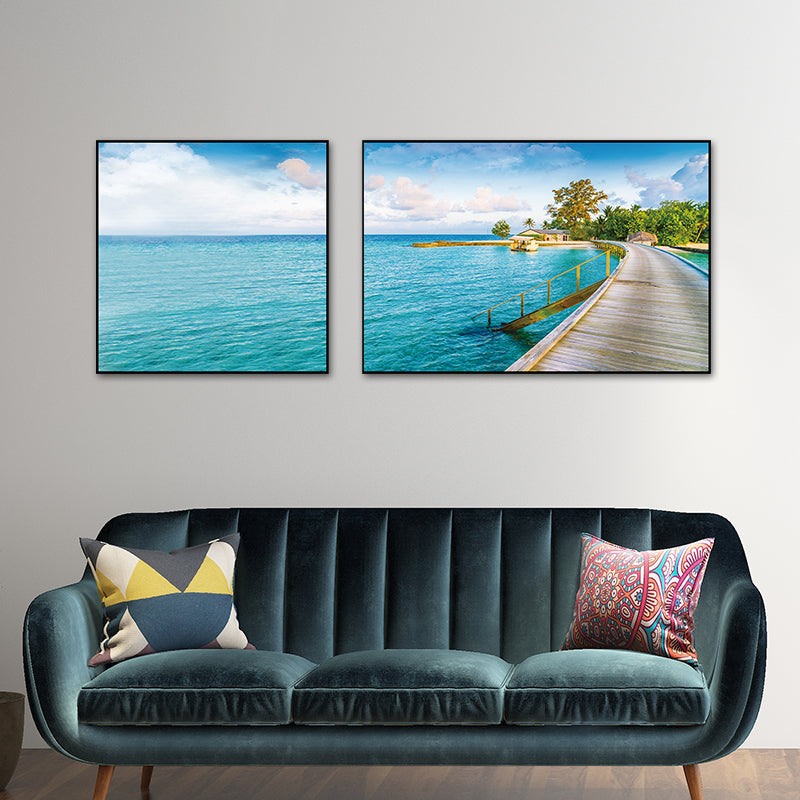 Vivolux | Pastel Zeeland landschap wanddecoratie natuurscène moderne multi-piece canvas voor slaapkamer