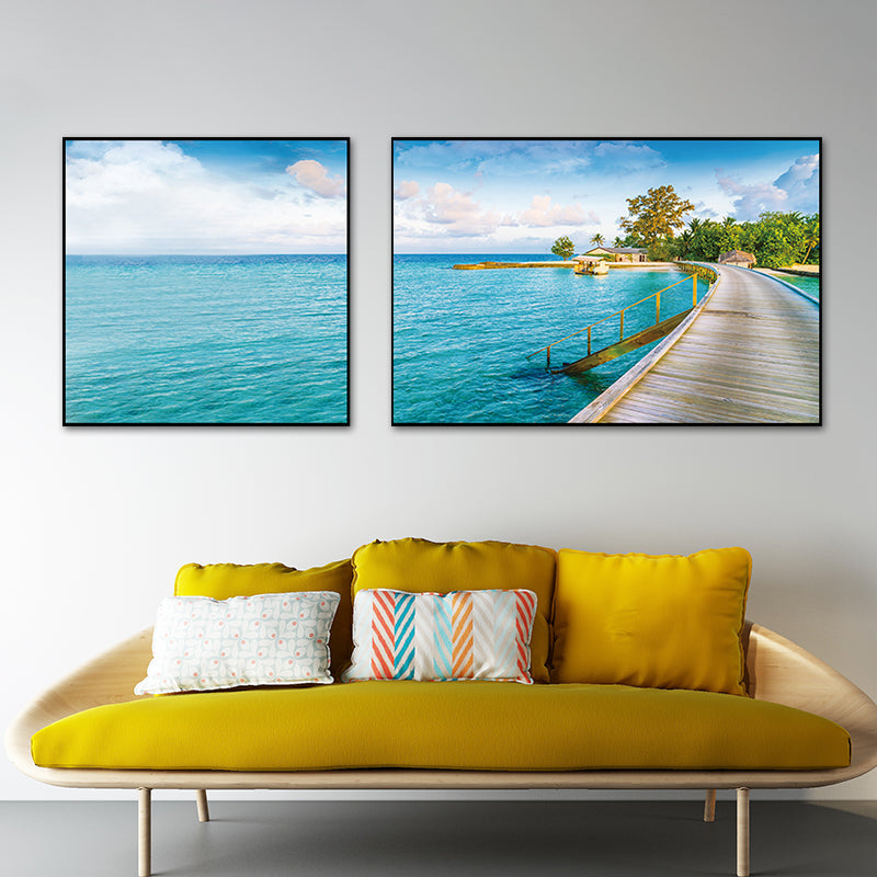 Vivolux | Pastel Zeeland landschap wanddecoratie natuurscène moderne multi-piece canvas voor slaapkamer