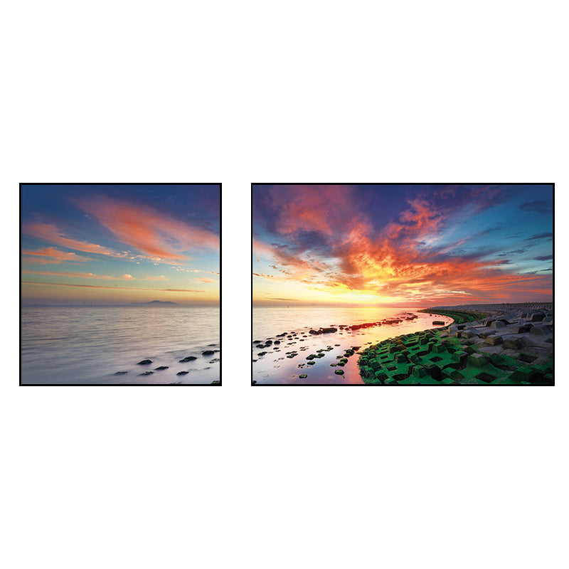 Vivolux | Pastel Zeeland landschap wanddecoratie natuurscène moderne multi-piece canvas voor slaapkamer