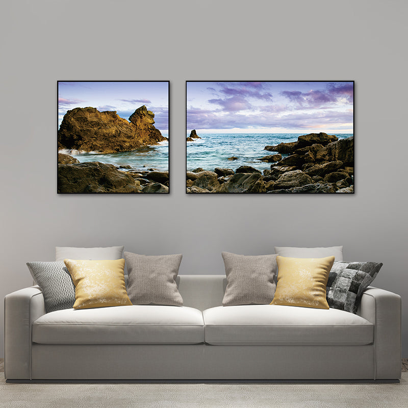 Vivolux | Pastel Zeeland landschap wanddecoratie natuurscène moderne multi-piece canvas voor slaapkamer