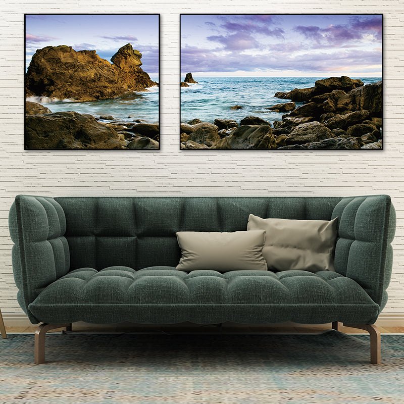 Vivolux | Pastel Zeeland landschap wanddecoratie natuurscène moderne multi-piece canvas voor slaapkamer