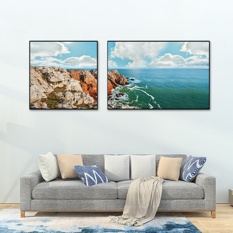 Vivolux | Pastel Zeeland landschap wanddecoratie natuurscène moderne multi-piece canvas voor slaapkamer