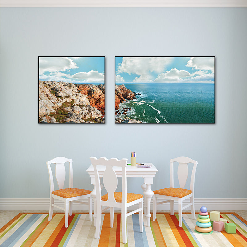 Vivolux | Pastel Zeeland landschap wanddecoratie natuurscène moderne multi-piece canvas voor slaapkamer