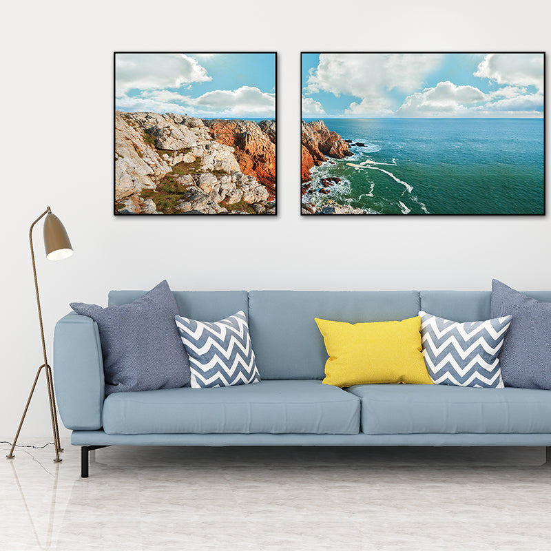 Vivolux | Pastel Zeeland landschap wanddecoratie natuurscène moderne multi-piece canvas voor slaapkamer
