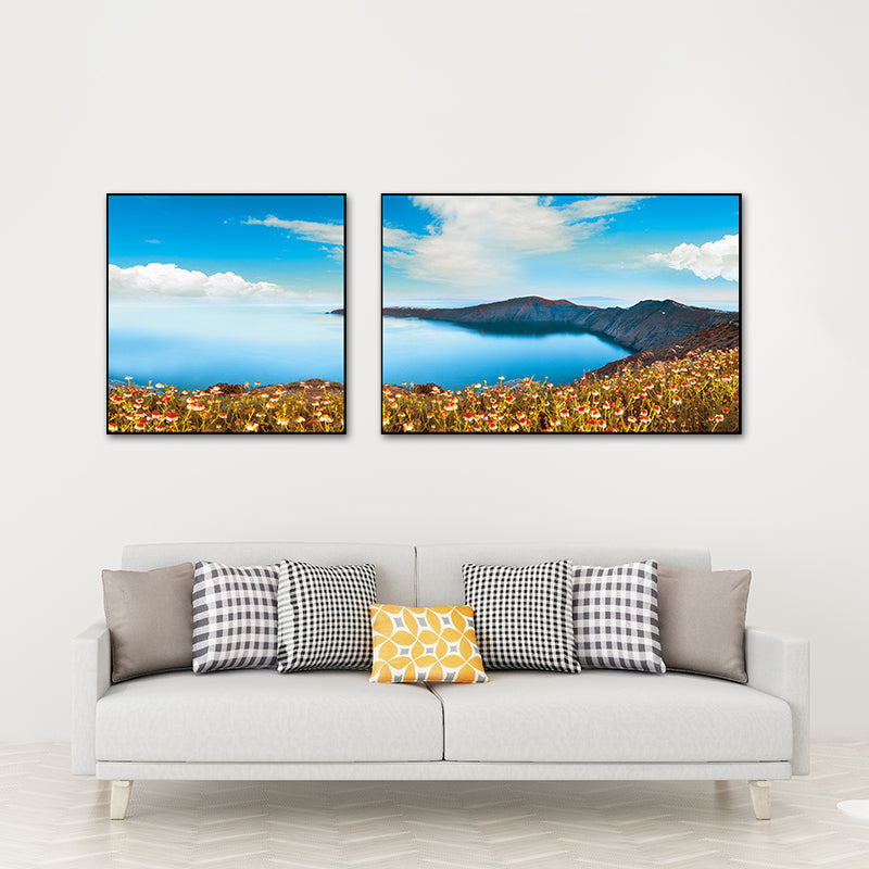 Vivolux | Pastel Zeeland landschap wanddecoratie natuurscène moderne multi-piece canvas voor slaapkamer