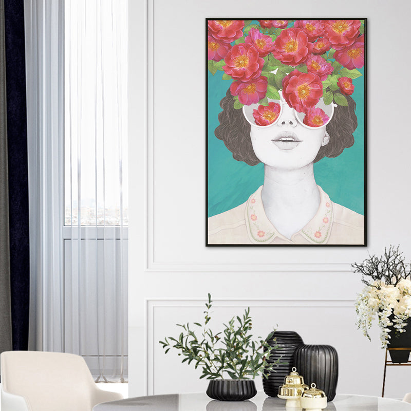 Vivolux | Texturiertes Mixed Media Frau Leinwand Nordic Wandkunst Dekor für Mädchen Schlafzimmer, optionale Größen