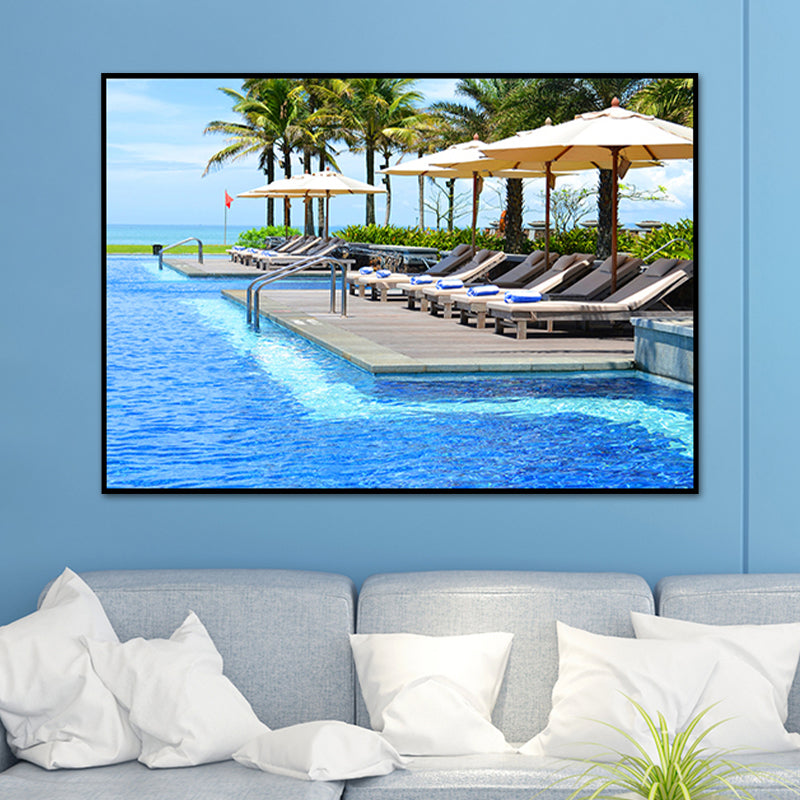 Vivolux | Tropix Foto Druck Meer Leinwand Kunst Blau Texturierten Wanddekoration für Schlafzimmer, Mehrere Größen