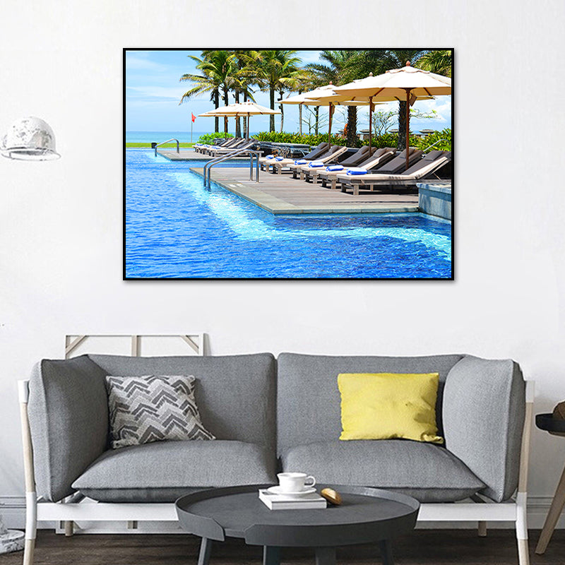 Vivolux | Tropix Foto Druck Meer Leinwand Kunst Blau Texturierten Wanddekoration für Schlafzimmer, Mehrere Größen
