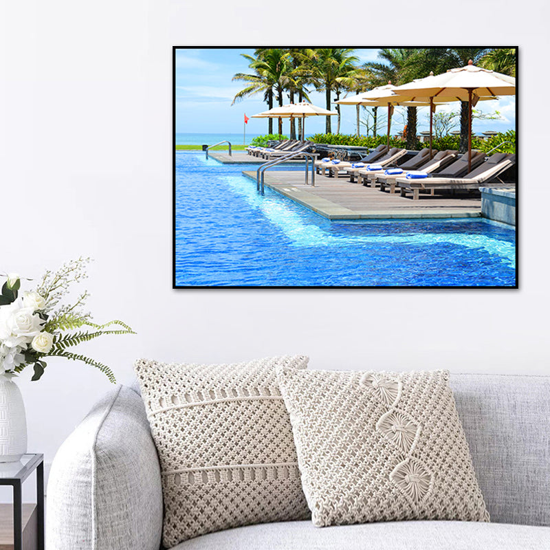 Vivolux | Tropix Foto Druck Meer Leinwand Kunst Blau Texturierten Wanddekoration für Schlafzimmer, Mehrere Größen