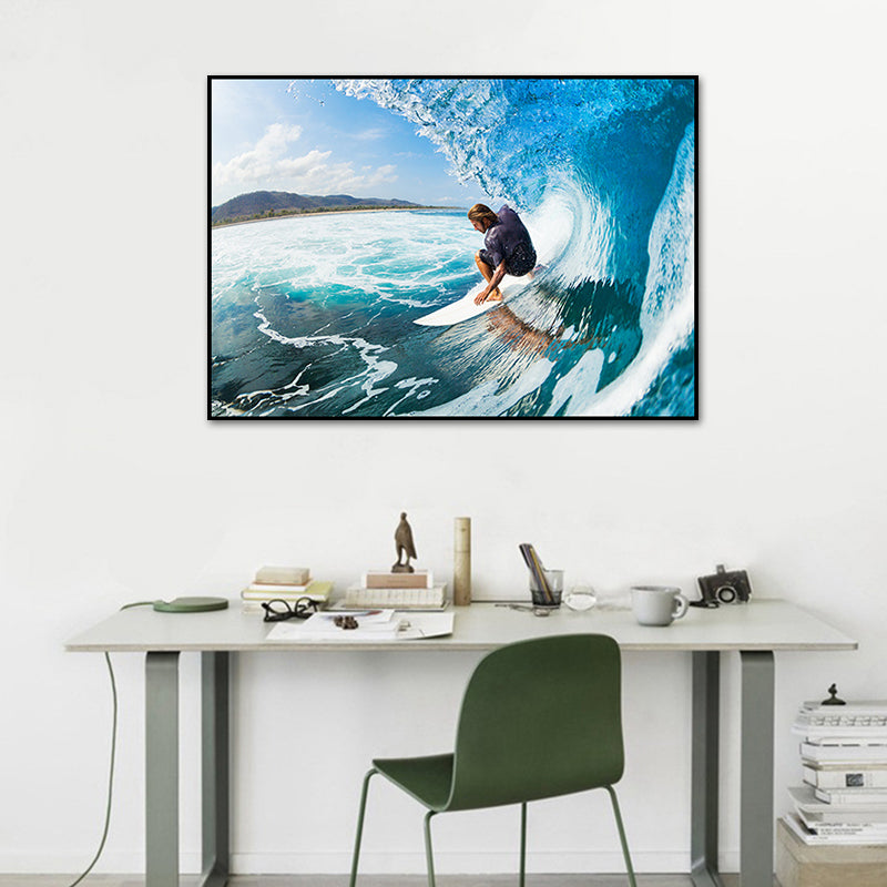 Vivolux | Tropix Foto Druck Meer Leinwand Kunst Blau Texturierten Wanddekoration für Schlafzimmer, Mehrere Größen