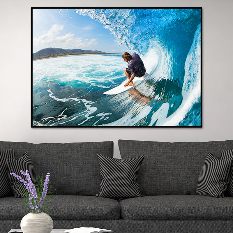 Vivolux | Tropix Foto Druck Meer Leinwand Kunst Blau Texturierten Wanddekoration für Schlafzimmer, Mehrere Größen