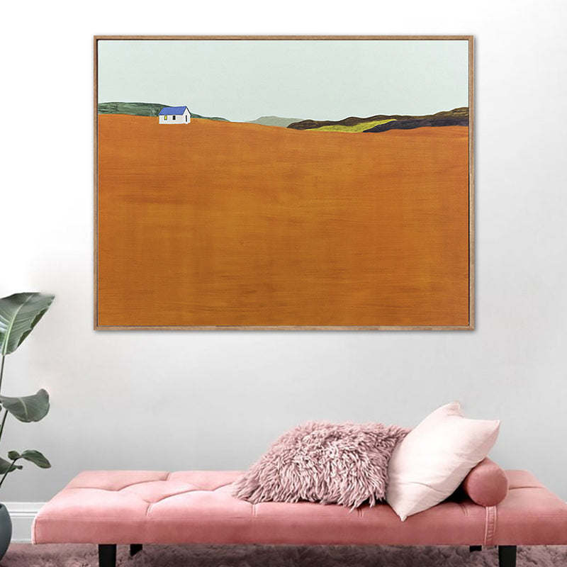 Vivolux | Nordic Mountain Landscape Canvas Art Pastellfarben Texturierte Wanddekoration für das Schlafzimmer