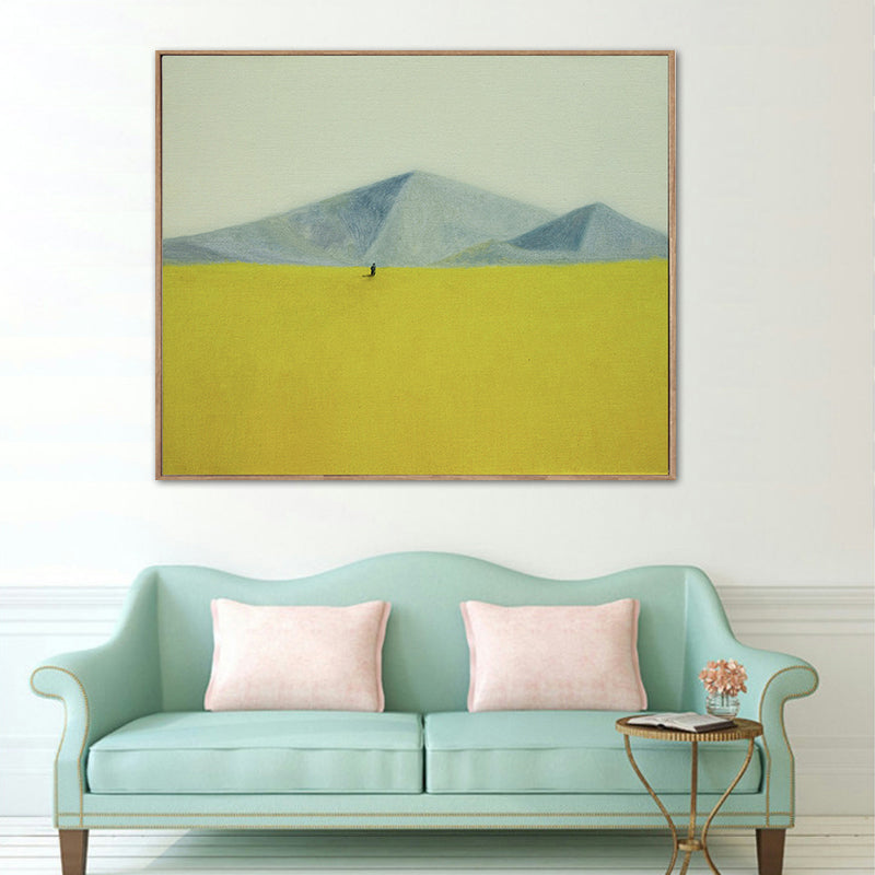 Vivolux | Nordic Mountain Landscape Canvas Art Pastellfarben Texturierte Wanddekoration für das Schlafzimmer