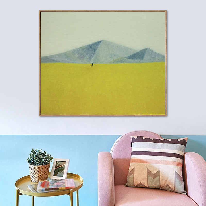 Vivolux | Nordic Mountain Landscape Canvas Art Pastellfarben Texturierte Wanddekoration für das Schlafzimmer