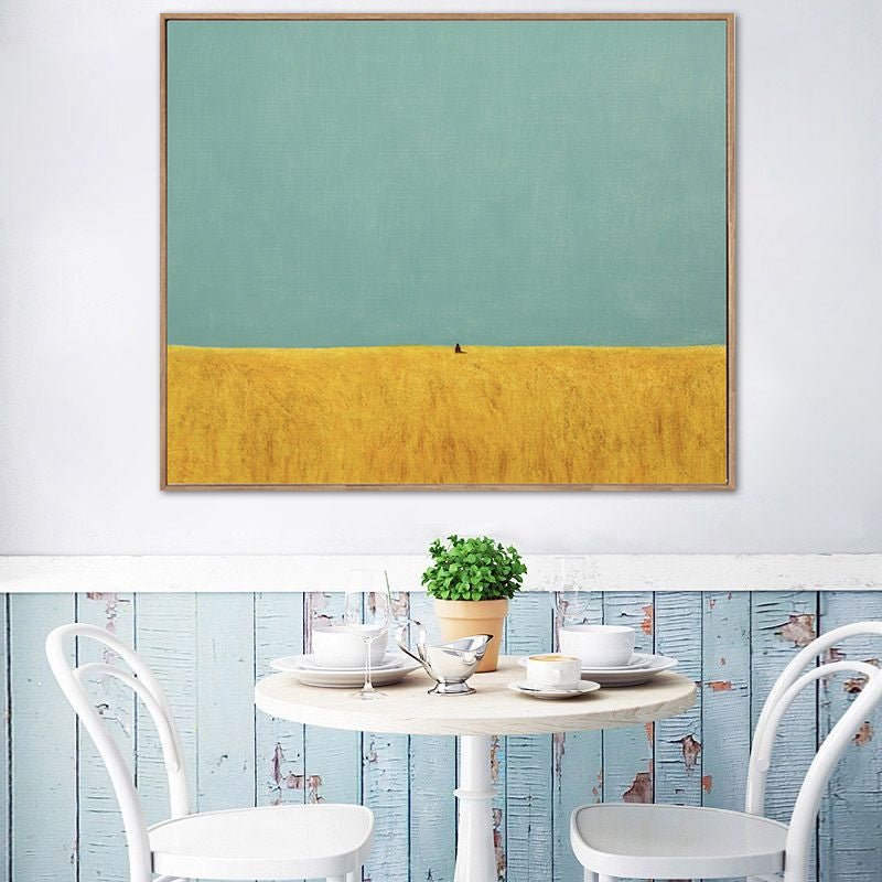 Vivolux | Nordic Mountain Landscape Canvas Art Pastellfarben Texturierte Wanddekoration für das Schlafzimmer