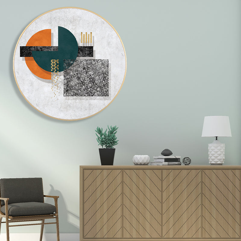 Vivolux | Pastellfarbige geometrische Leinwanddruck texturierten Wandkunst Dekor für Badezimmer, mehrere Größen