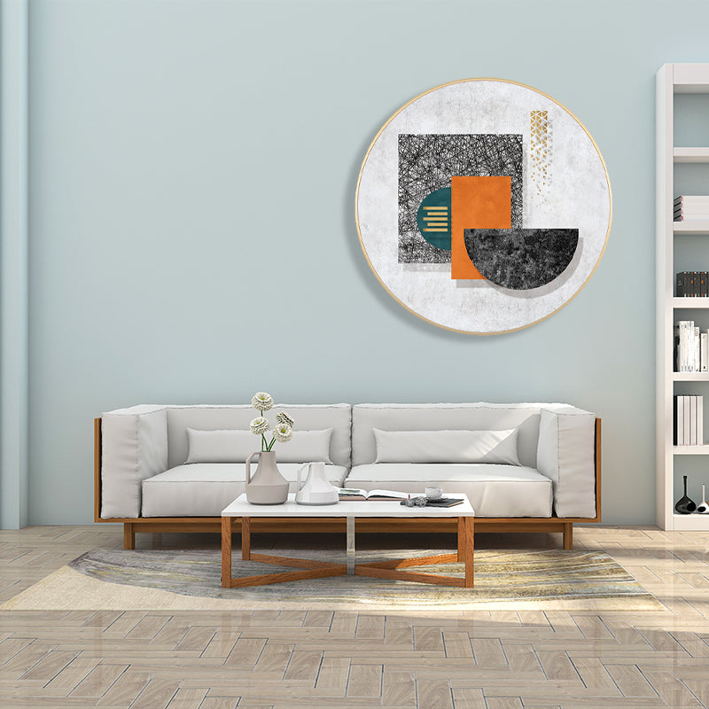 Vivolux | Pastellfarbige geometrische Leinwanddruck texturierten Wandkunst Dekor für Badezimmer, mehrere Größen