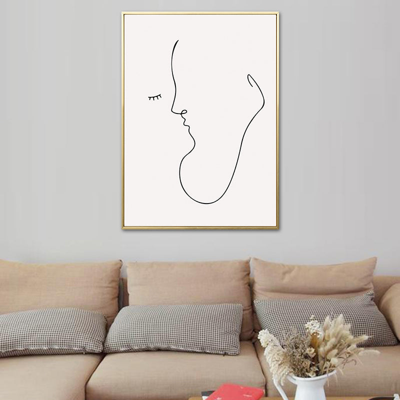 Vivolux | Weiches Farb-Nordic-Leinwand-Figurenprofil-Gemälde für Esszimmer, mehrere Größenoptionen