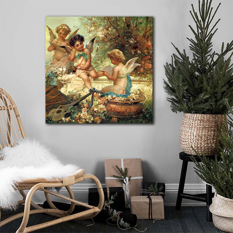 Vivolux | Religiöse Figuren Leinwanddruck Texturiert Renaissance-Stil für Mädchen Schlafzimmer Malerei