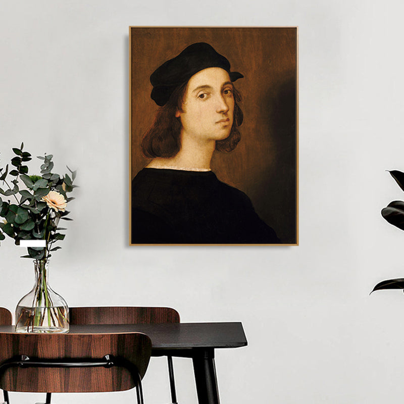Vivolux | Renaissance-Stil Figur Leinwand Jungs Schlafzimmer Wandkunst Dekor in Braun, Mehrere Größen
