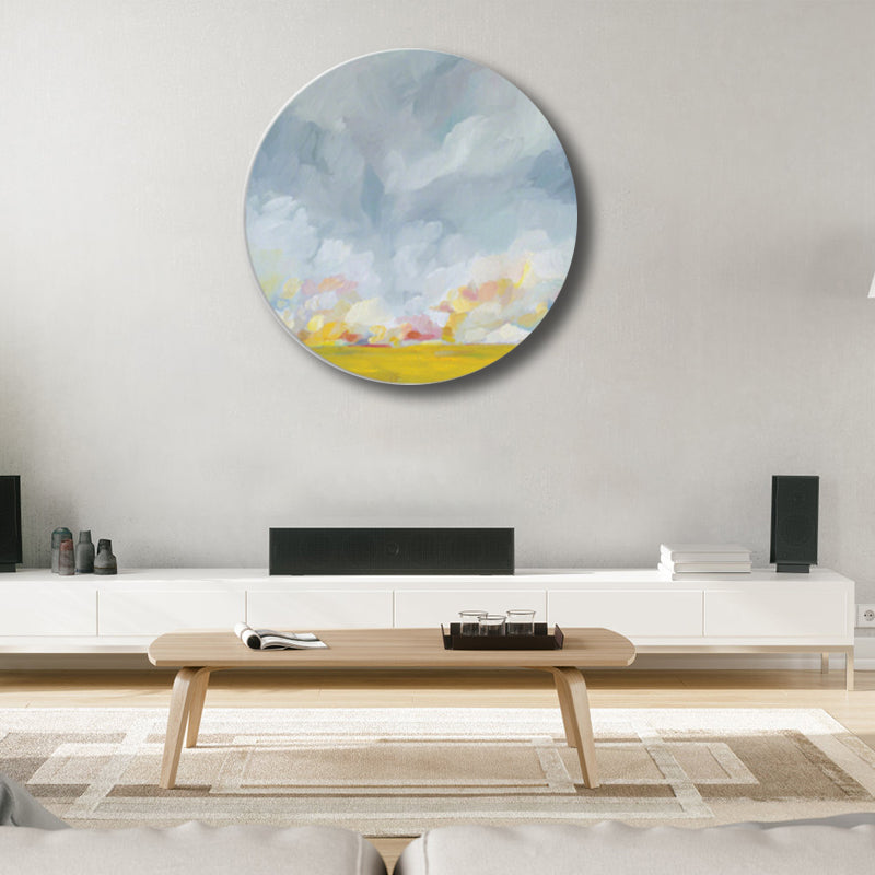 Vivolux | Pastellfarbige Wolkenlandschaft gemalte Texturierte moderne Kunst Esszimmer Leinwanddruck