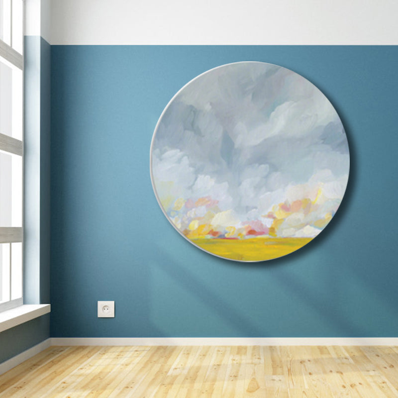 Vivolux | Pastellfarbige Wolkenlandschaft gemalte Texturierte moderne Kunst Esszimmer Leinwanddruck