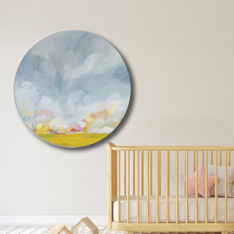 Vivolux | Pastellfarbige Wolkenlandschaft gemalte Texturierte moderne Kunst Esszimmer Leinwanddruck