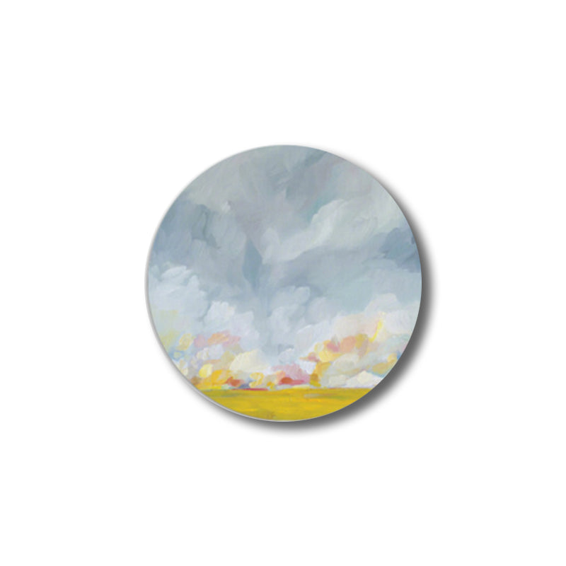 Vivolux | Pastellfarbige Wolkenlandschaft gemalte Texturierte moderne Kunst Esszimmer Leinwanddruck
