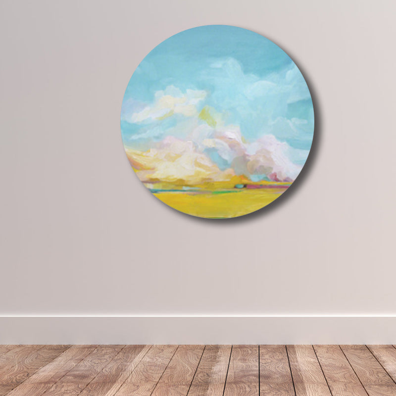 Vivolux | Pastellfarbige Wolkenlandschaft gemalte Texturierte moderne Kunst Esszimmer Leinwanddruck