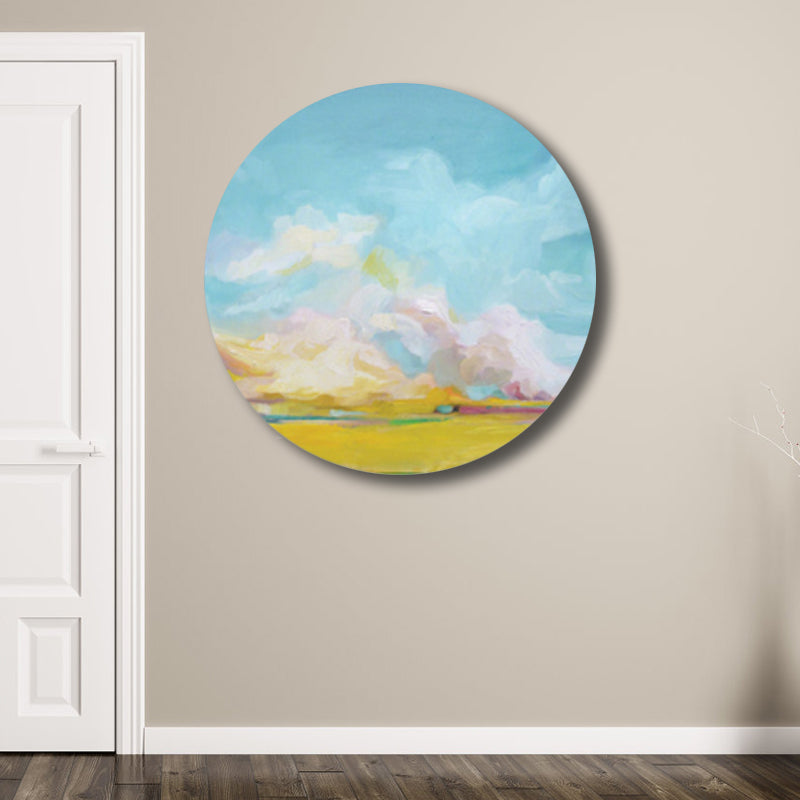 Vivolux | Pastellfarbige Wolkenlandschaft gemalte Texturierte moderne Kunst Esszimmer Leinwanddruck