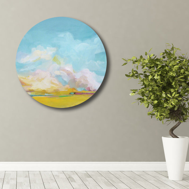 Vivolux | Pastellfarbige Wolkenlandschaft gemalte Texturierte moderne Kunst Esszimmer Leinwanddruck