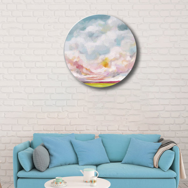 Vivolux | Pastellfarbige Wolkenlandschaft gemalte Texturierte moderne Kunst Esszimmer Leinwanddruck
