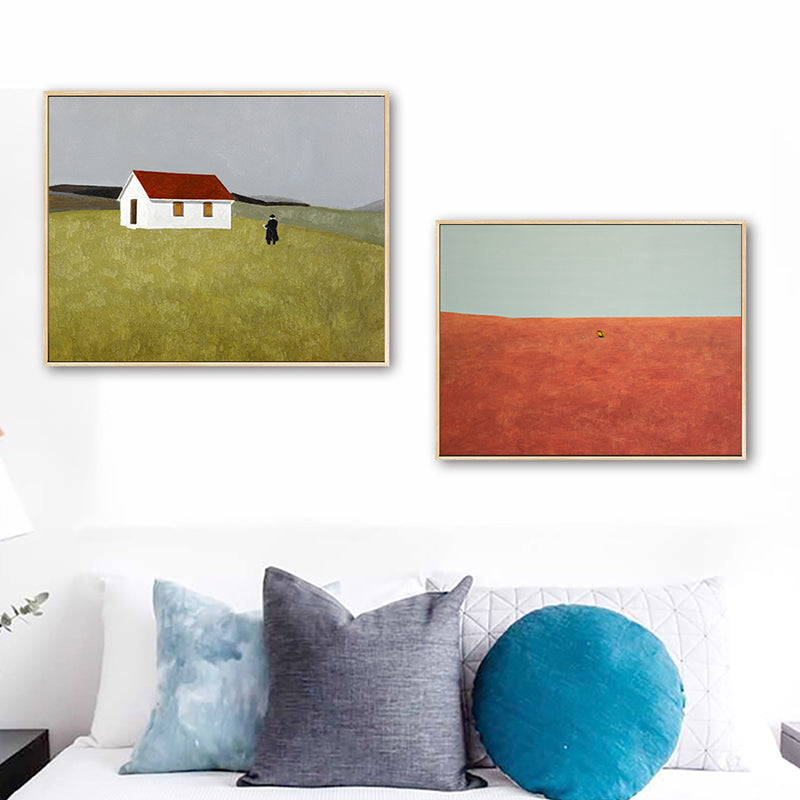 Vivolux | Pastellfarbige Landschaftswandkunst Texturiertes Nordic Wohnzimmer Leinwanddruck, Mehrere Größen