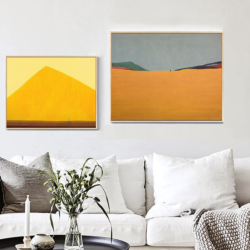 Vivolux | Pastellfarbige Landschaftswandkunst Texturiertes Nordic Wohnzimmer Leinwanddruck, Mehrere Größen