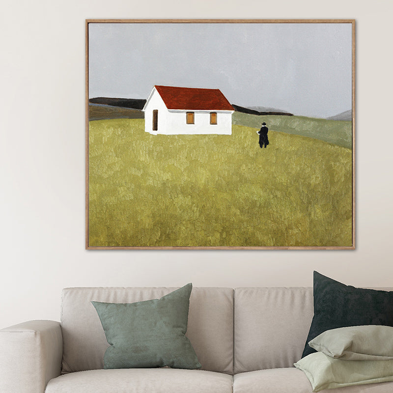 Vivolux | Pastellfarbige Landschaftswandkunst Texturiertes Nordic Wohnzimmer Leinwanddruck, Mehrere Größen