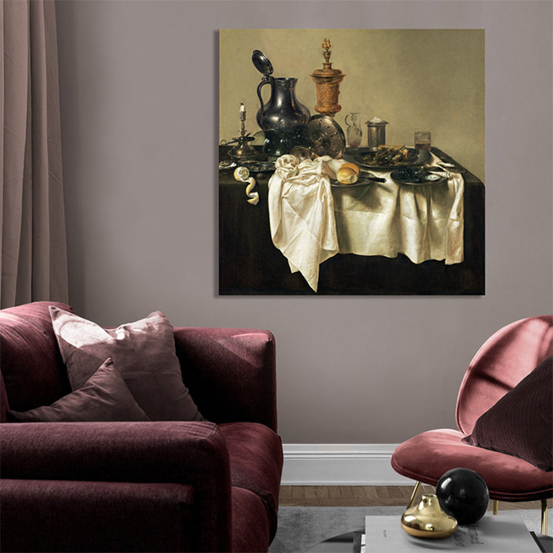 Vivolux | Scattered Tableware Leinwand für Küche Ölmalerei Wandkunst Druck, multiple Größenoptionen