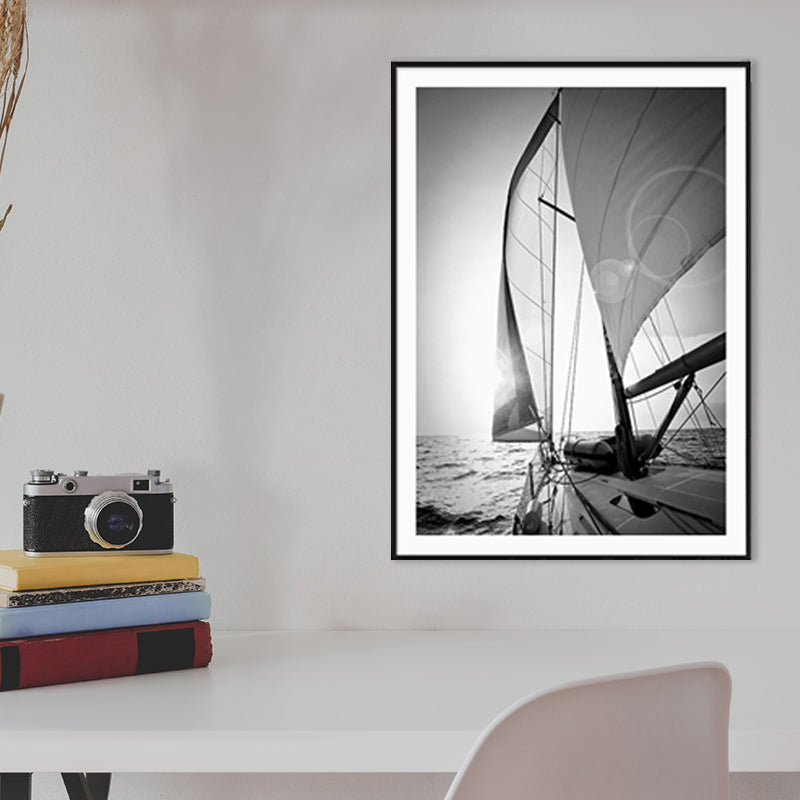 Vivolux | Vintage-Stil Stillleben Boot Leinwanddruck Pastellfarbe Texturiertes Gemälde für das Spielzimmer