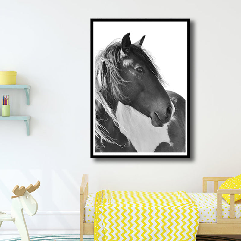 Vivolux | Pferde Wanddeko Vintage Stil Texturiertes Mädchen Schlafzimmer Leinwand, Mehrere Größenoptionen