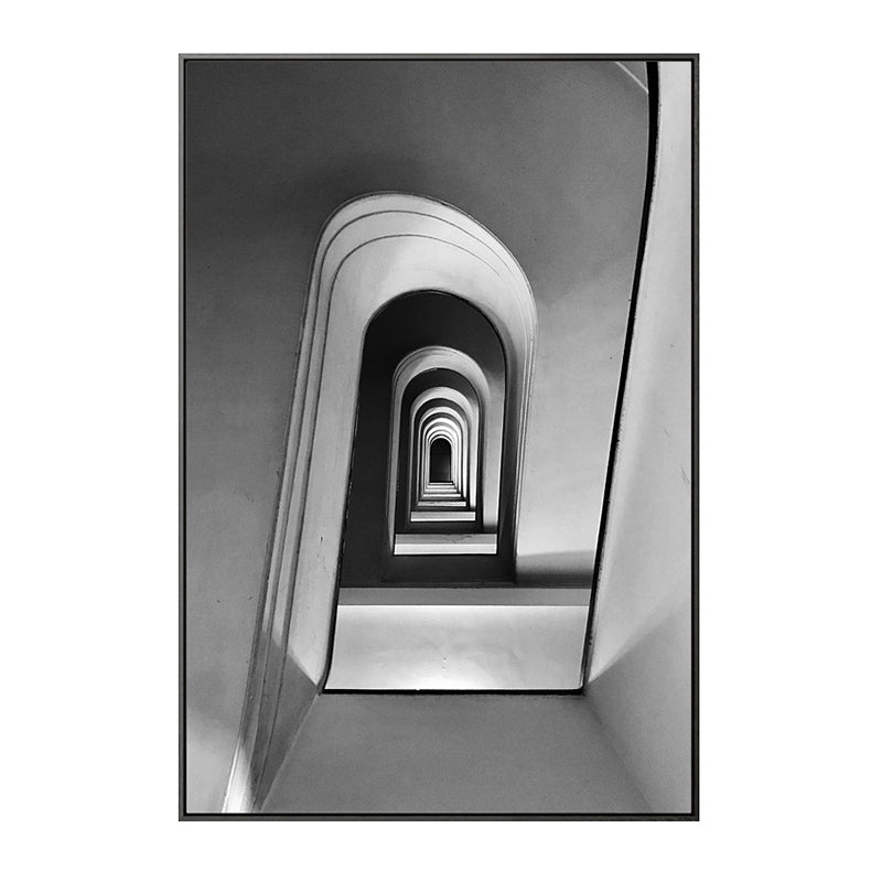 Vivolux | Vintage Stil Leinwanddruck Grau 3D Lange Galerie Malerei, Mehrere Größenoptionen