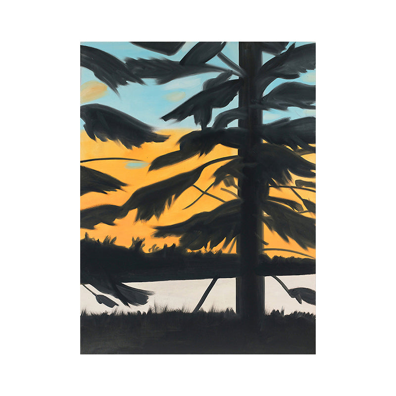 Vivolux | Nordic Plant Wall Art Decor Gelbe Illustration Baum Schatten Leinwanddruck für Zuhause