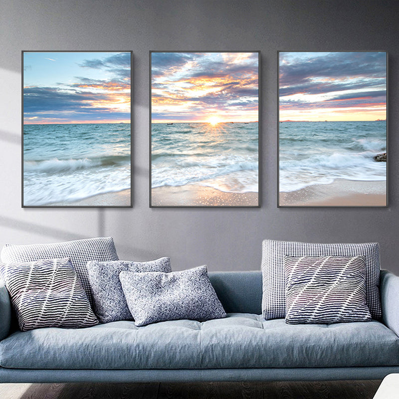Vivolux | Vast Sea Scenery Leinwanddruck für das Esszimmer Fotografie Wandkunst Dekor, Set von drei