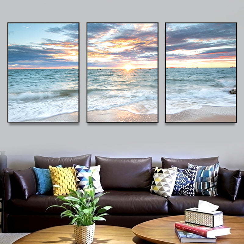 Vivolux | Vast Sea Scenery Leinwanddruck für das Esszimmer Fotografie Wandkunst Dekor, Set von drei