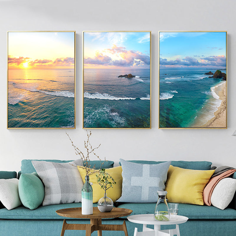 Vivolux | Vast Sea Scenery Leinwanddruck für das Esszimmer Fotografie Wandkunst Dekor, Set von drei