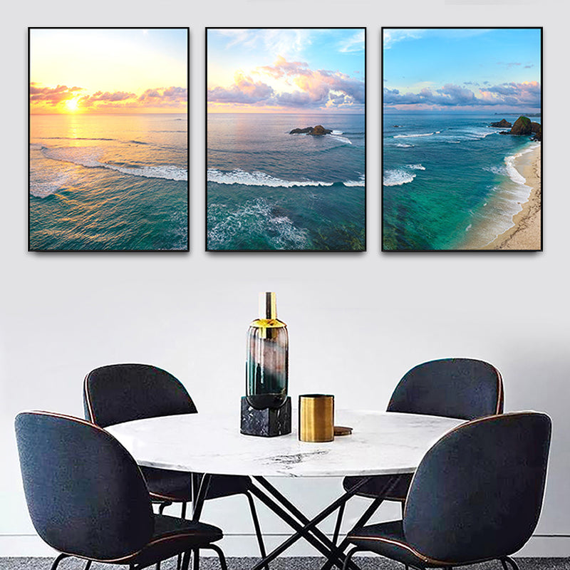 Vivolux | Vast Sea Scenery Leinwanddruck für das Esszimmer Fotografie Wandkunst Dekor, Set von drei